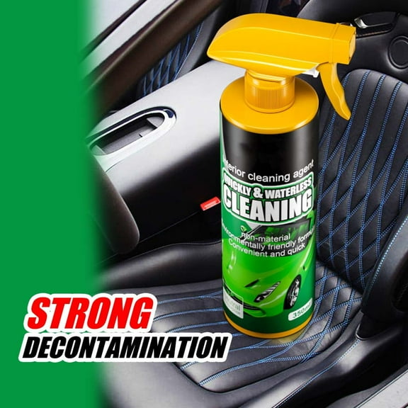 Car Interior Cleaner, Car Leather Seat Cleaner Detailing Supplies 350ml Quick Waterless Formula, Deep Cleans Fabric & Leather