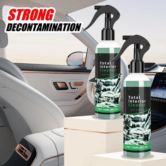 Car Interior Cleaner - Multi-Surface Car Interior Cleaner Spray, Car Upholstery Seat Cleaner, Deep Clean Leather, Vinyl, Plastic, 120ml/4FL.OZ (2-Pack)