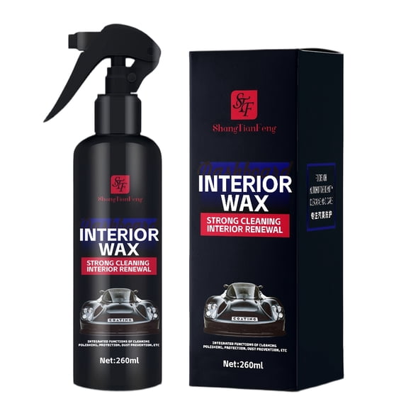Car Interior Cleaner & Protectant Interior Cleaner, Cleans & Protects Leather, Vinyl, Plastic, Rubber, Glass with a Streak-Free Finish — Cars, Trucks, SUVs, RVs, 260ml 