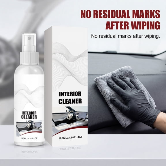 Car Interior Cleaner Spray, 100ml Automotive Dashboard Seat Fabric Leather Plastic Stain Remover Multi Surface Detailing Cleaning Agent For Console Door Panel Vehicle Care Accessories
