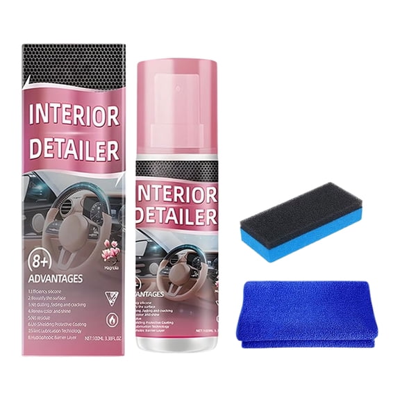 Car Interior Cleaner Spray, 2026 Upgraded Polishing Detailer for Dashboard Leather Plastic Seats.(1pcs)