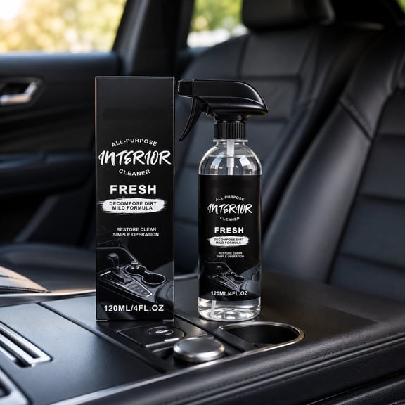 Car Interior Cleaner Spray, Automotive Dashboard Leather Seat Fabric Cleaner for Dirt Stains Grease and Daily Grime Removal, Interior Restoration Solution for Door Panels Console and Vehicle