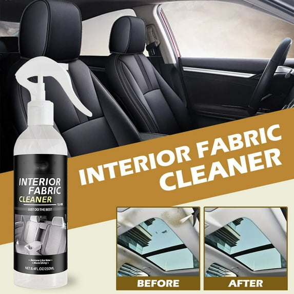 Car Interior Cleaning Agent 250ml | Flannel Fabric Upholstery Cleaner | Multi-Surface Stain Remover | Fast-Drying Formula for Seats Carpets Headliners | Odor Eliminator | Single Bottle