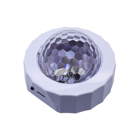 Car Interior DJ Ball Light-Sound Activated, Rechargeable USB Multi-Color (White)