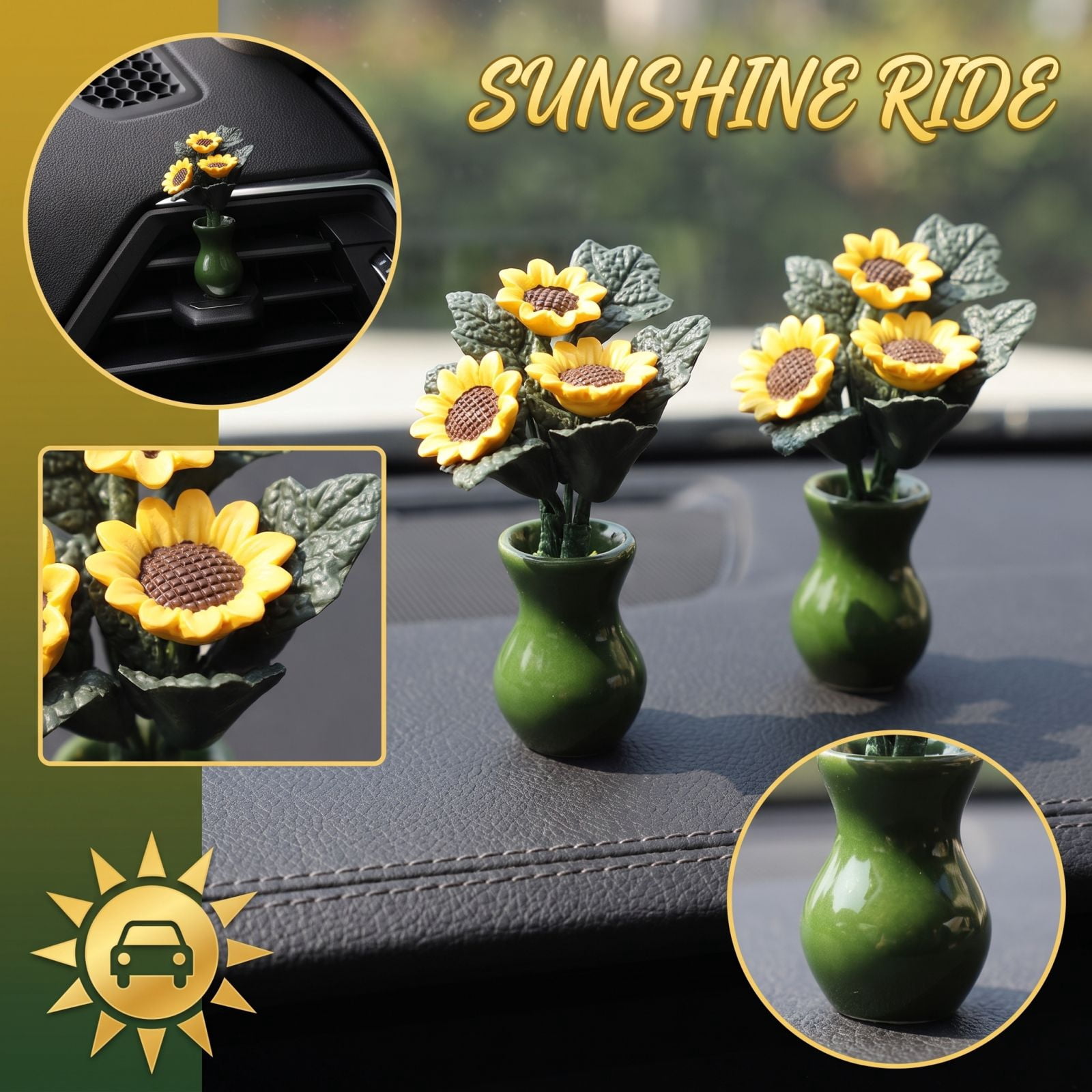 Car Flower Vase Auto Interior Decor