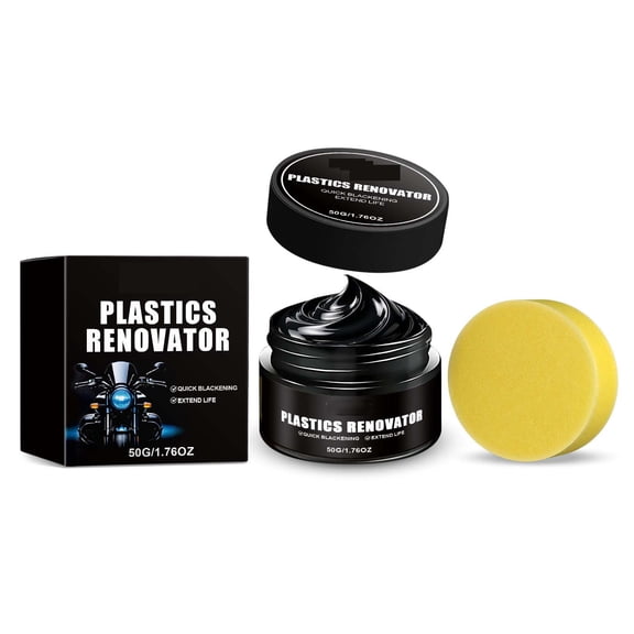 Car Interior Dashboard Repair Kit - Black Plastic Restorer Polish Paste for Scratch Removal 1 Pack