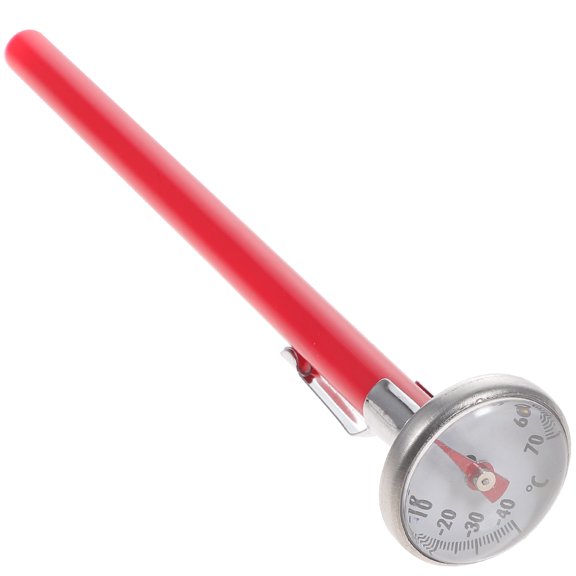 Car Interior Decoration Clock Shape Mechanical Thermometer Car Styling Interior Accessories for Car Decoration (Red)