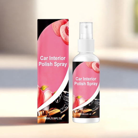 Car Interior Detailer & Leather Conditioner Spray, Peach Scent Auto Upholstery Cleaner, UV Protectant for Dashboard & Seats