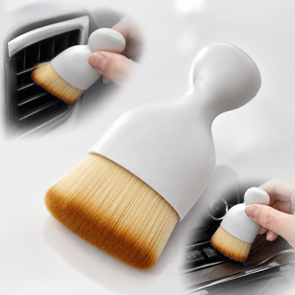 Car Interior Detailing Brush 1PC,Car Brushes for Detailing Interior,Soft Car Detailing Brush,Soft Bristles Detailing Brush Dusting Tool for Car/Dashboard(White)