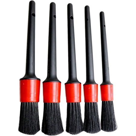 Car Interior Detailing Brush Set 5 Different Brush Sizes Handle Mixed Fiber 5Pcs Set