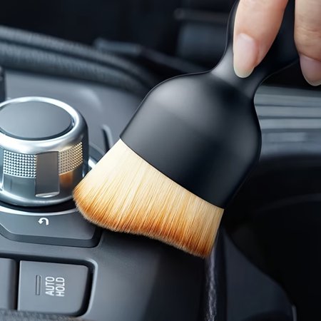 Car Interior Detailing Brush – Soft Bristle Cleaning Tool for Vents, Dashboards, Consoles & Hard-to-Reach Areas – Black