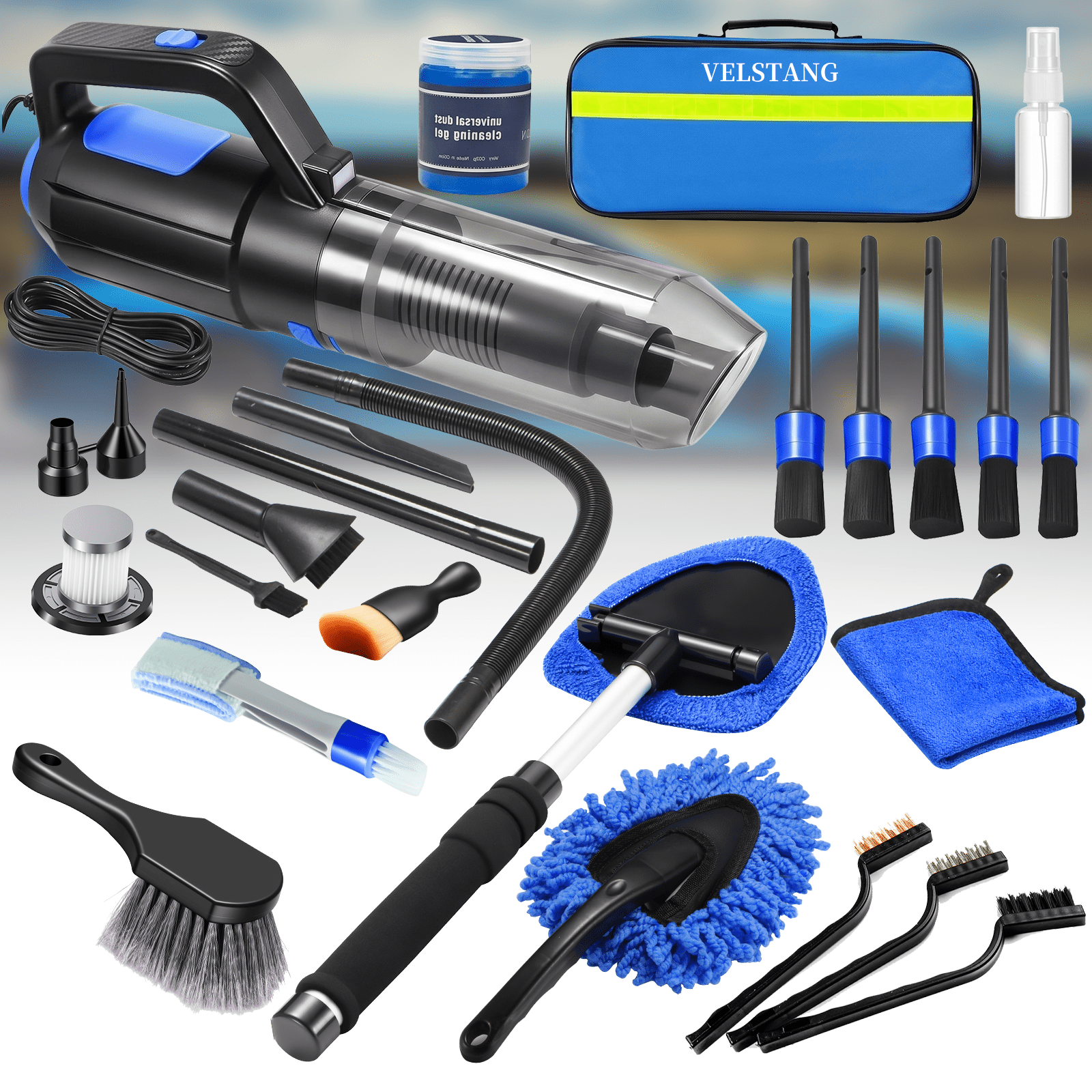 Car Interior Detailing Cleaning Kit with Handheld Vacuum, Windshield Cleaner & Cleaning Gel, Auto Accessories for Men & Women