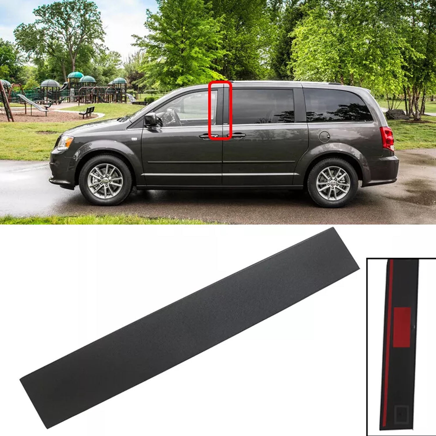 Front Right Body Side Door B Pillar Molding Trim for 08-20 Dodge 