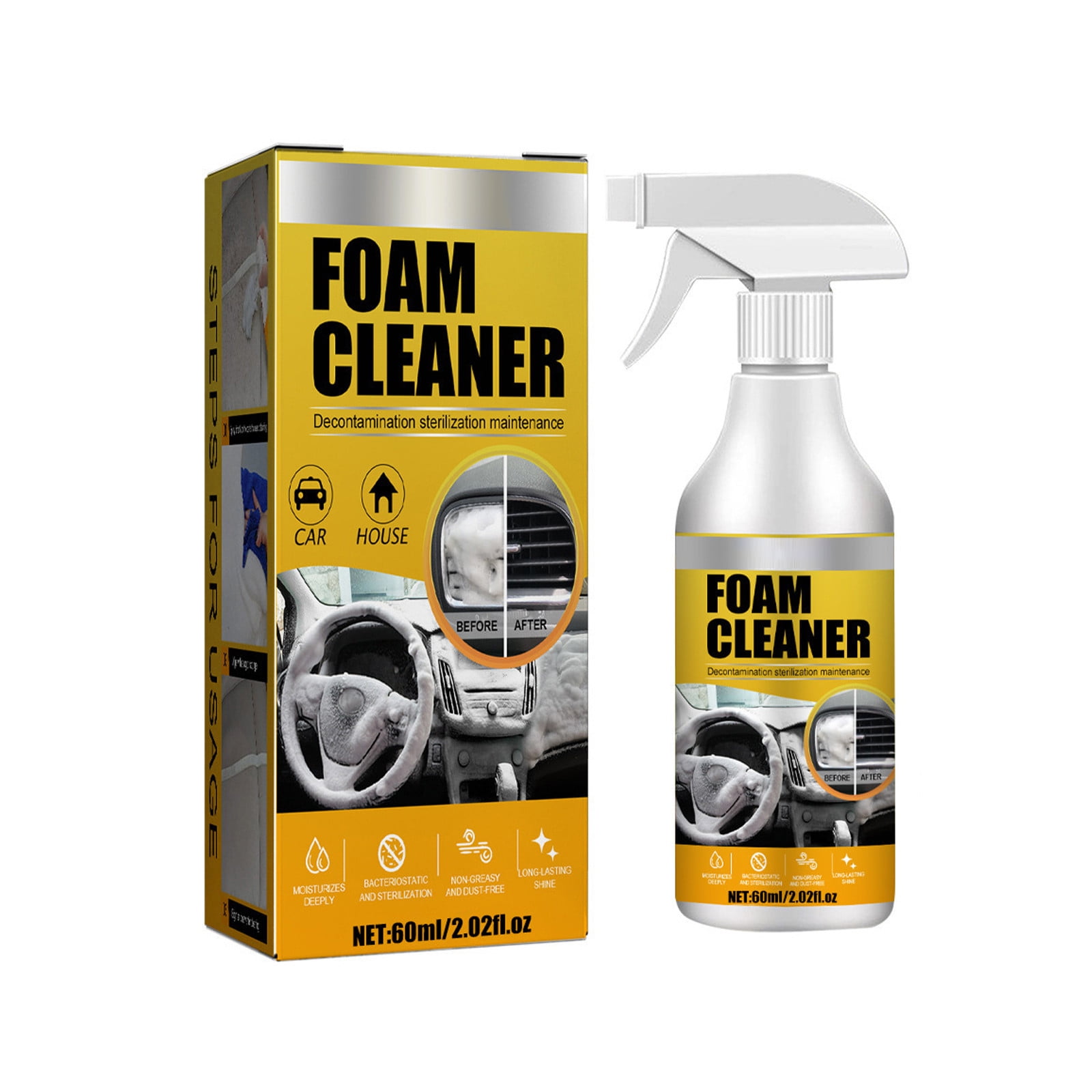 Car Interior Foam Cleaner Seat Ceiling Instrument Panel Decontamination