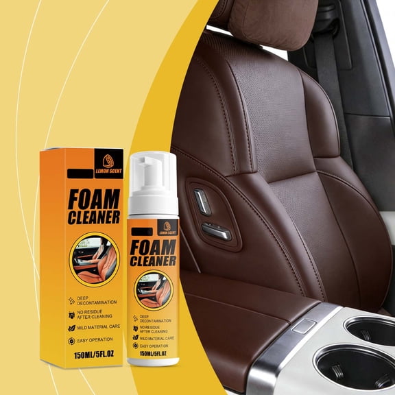 Car Interior Foam Cleaner Spray, Deep Cleaning Upholstery Dashboard Seats Fabric Leather Restores Refreshes Surfaces Safe Fast-Drying Convenient for Daily Car Care Vehicle Interiors