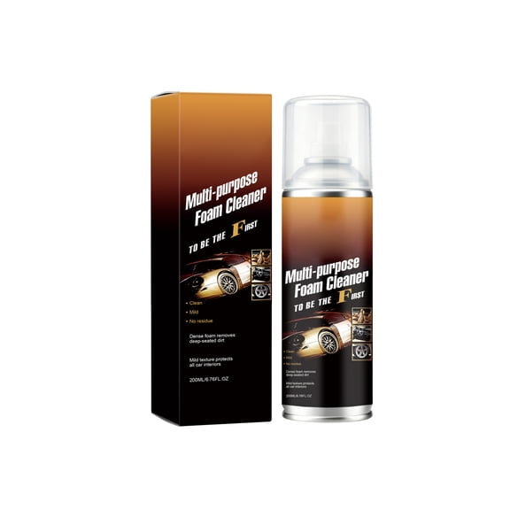 Car Interior Foam Cleaner Spray.Rinse Foam Cleaner for Seats Leather Fabric and Dashboard. Deep Stain Remover for Auto Detailing and Home Use 200ml