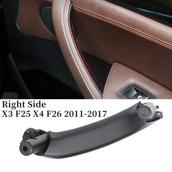 Car Interior Inner Door Pull Handle Pull Trim For- F25 F26 X3 X4 2011-2017,Front & Rear Right Side Black,1 x Window Switch Door Handle,Black
