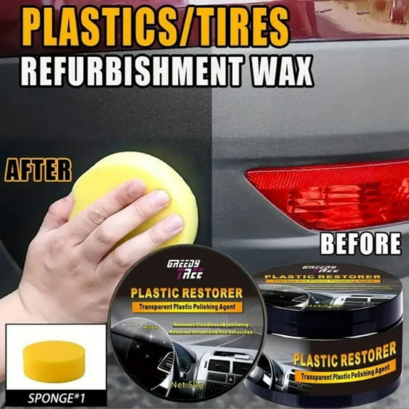 Car Interior Leather Wax for Dashboard and Seats - Restores Shine, Protects Against Cracking and Fading, Deep Cleans and Conditions Non-Greasy Finish, and Plastic Care