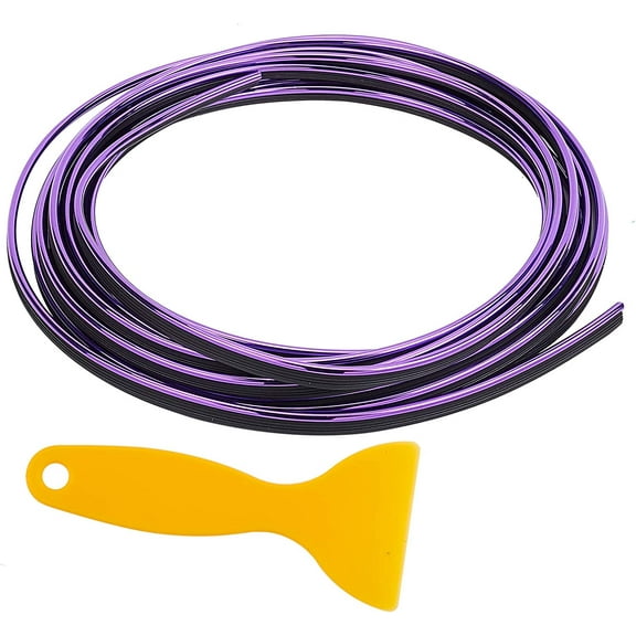 Car Interior Moulding Trim 16.4ft 3D DIY Automobile Motor Exterior Decoration Moulding Trim Strip Line Styling Dashboard Accessories with Installing Tool Purple for DIY