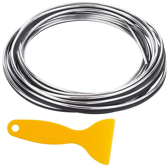 Car Interior Moulding Trim 16.4ft 3D DIY Automobile Motor Exterior Decoration Moulding Trim Strip Line Styling Dashboard Accessories with Installing Tool Silver Silver