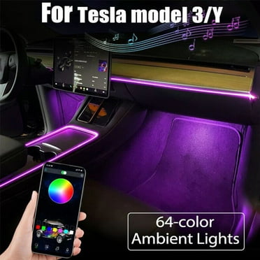 Car Interior Neon Light LED Strip RGB Light For Tesla Model 3 Y Decorative Lamp Center Console Light Ambient Light