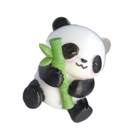 Car Interior Panda Decor 3D Printed Figurine With Bambo, Dashboard Accent for Desk, Shelf, or Workstation Display