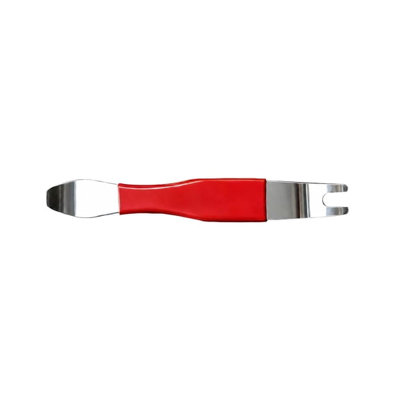 Automotive Trim Removal Hand Tool with Steel Body, Soft Rubber Grip and Rounded Pry Ends for Vehicle Interior Work