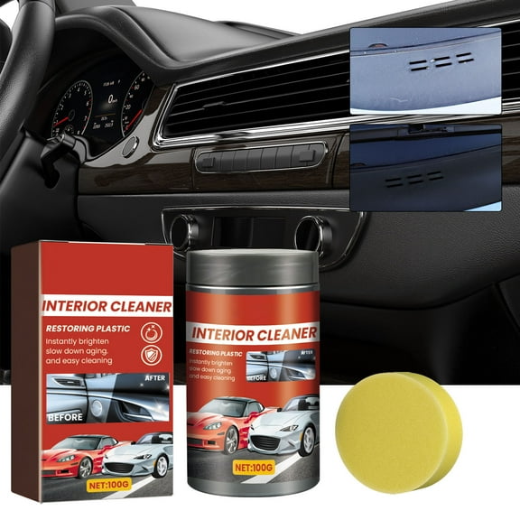 Car Interior Paste, Dashboard & Plastic Part Restoration Cream, Instant Brightening & Scratch Removal, Slows Aging, Safe & Eco-Friendly for Car Interior Maintenance