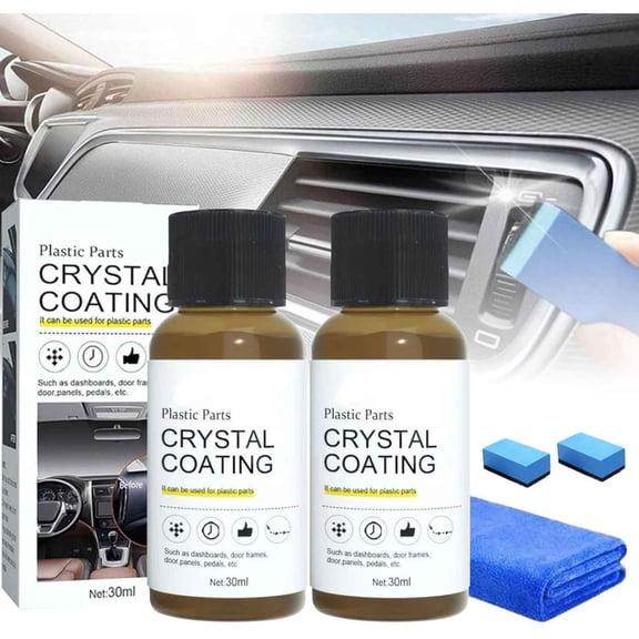 Car Interior Plastic Refurbishing Agent, Dashboard and Leather Restoration, Anti-Fading Polishing, Protective Coating, Easy Application, Multipurpose Interior Steering Wheel, Armrests