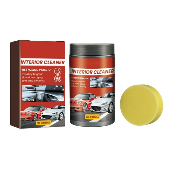 Car Interior Plastic Restorer Paste For Dashboard Door Panels And Trim Cleans And Revives Faded Plastic Surfaces Restores Original Look 1Pc Kit