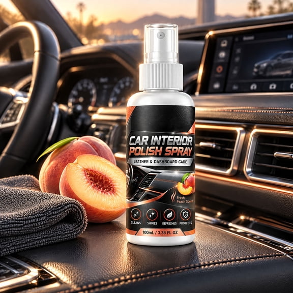 Car Interior Polish Spray, Dashboard Cleaner and Conditioner for Leather Seats, Plastic Trim, Door Panels and Consoles, Helps Restore Shine and Maintain a Smooth, Non-Greasy Finish