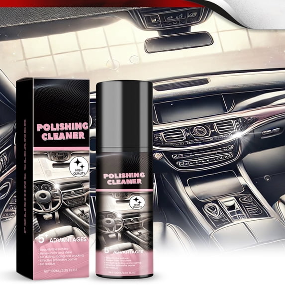 Car Interior Polishing Spray, Dashboard & Trim Cleaner with Anti-Fouling Protection – Restores Shine, Repels Dust & Fingerprints, Easy 3-Minute Detailing – 100ml
