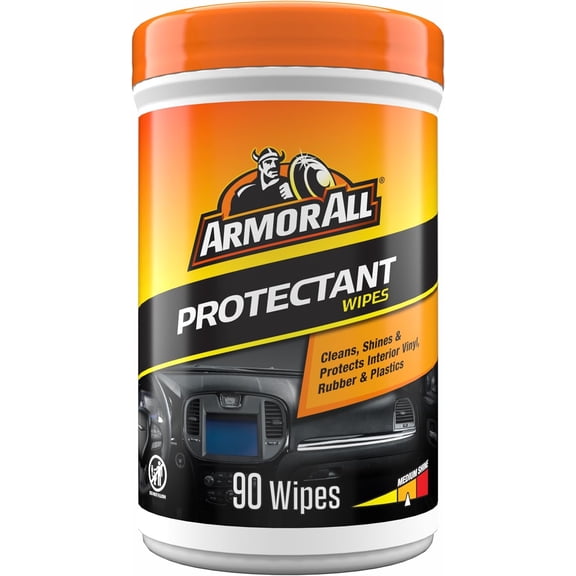 Car Interior Protectant Wipes, 90 Count Canister, UV Protectant for Vinyl, Rubber, Plastic, Trim and Dashboards