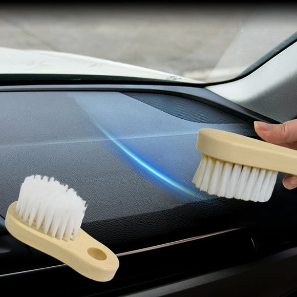 Car Interior Soft Brush | Car Seat Cleaning Brush with Soft Wool Bristles | Gentle on Leather & Fabric | Efficient Stain Removal | Portable Design 12x6x5cm