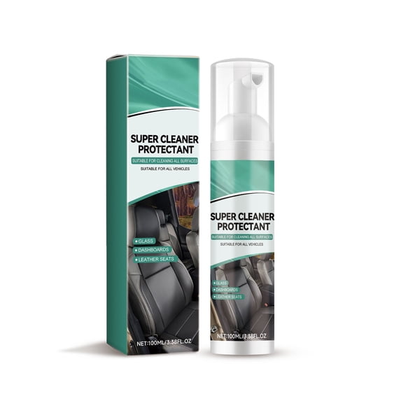 Car Interior Super Cleaner Protectant Form, Deep Decontamination For Leather Fabric Seats, Dashboard & Glass,3.38 fl oz