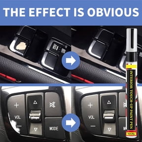 Car Interior Touch Up Pen, Black ABS Scratch Repair Paint, Fast Dry for Dashboard Button Steering Wheel Door Panel Auto, 0.68 fl oz