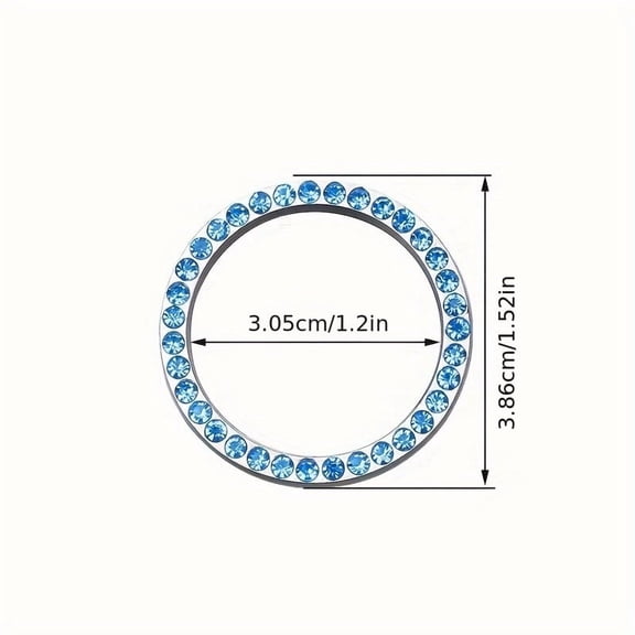 Car Interior Trim Accessory – Chrome Adhesive Ignition Ring for Push Start Button, Adds a Touch of Elegance