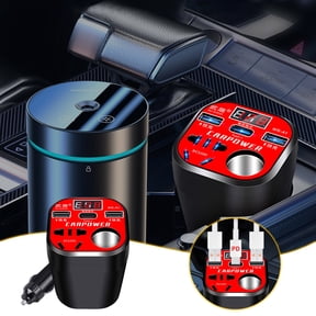 Car Inverter 12V/24V to 220V AC Power Outlet, 200W Smart Charging Inverter Converter, 3 USB Ports for Multi-Device Charging, Compact Design