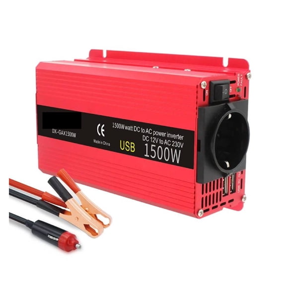 Car Inverter 1500W Power DC 12V To AC 110/220 Dual USB Charging Adapter Converter Solar Modified Sine Wave ,High-Efficiency Power Supply