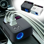 Car Inverter 150W Peak 12V/24V To 110V LED Display Sockets Power Inverter Adaptor Fast Charging