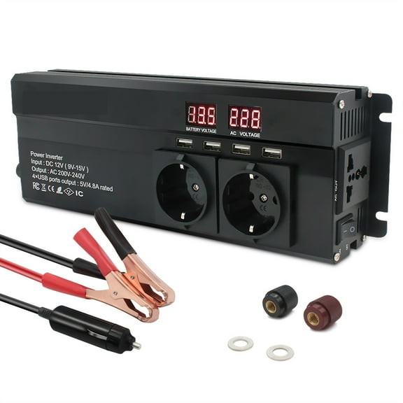 Car Inverter 2600W Power DC 12V/24V To AC 220 LED Display & 4USB Converter Charger Transformer ,High-Efficiency Power Supply