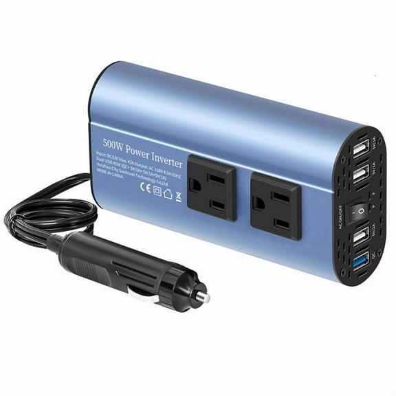 Car Inverter 500W DC 12V to 110V AC Automotive Inverter Converter Automatic Transformer with US Socket Inverter