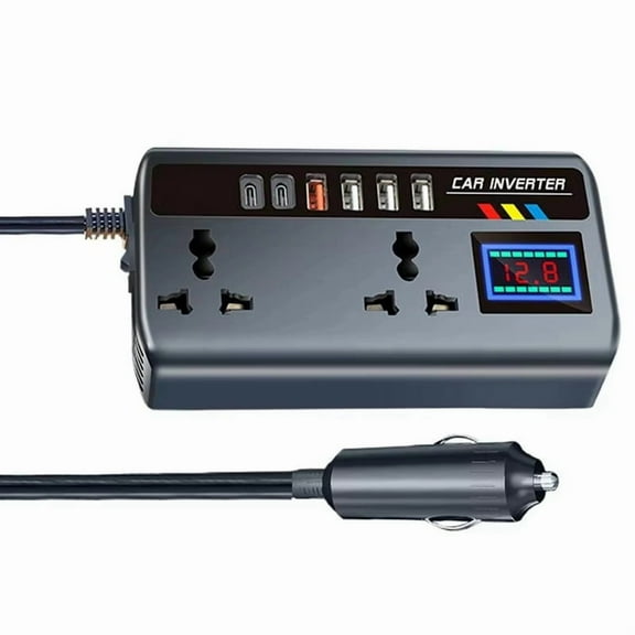 Car Inverter Converter 12V/24V to 220V Fast Charging Ports Portable Automotive Charger Inverter 3 USB Ports Inverter