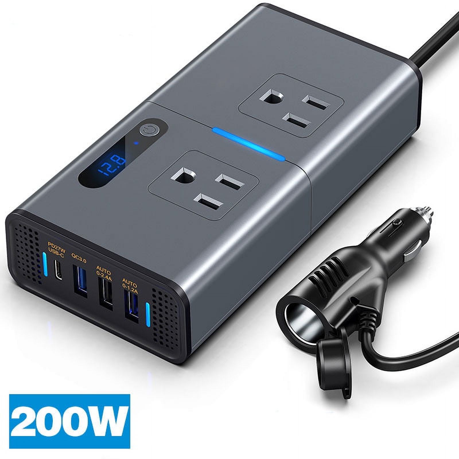 Car Inverter DC12V to AC 220V Auto Protection Converter USB TypeC