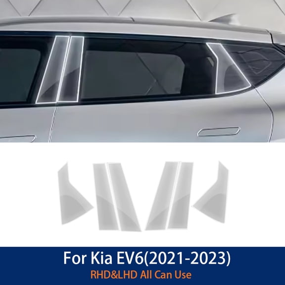 Car Invisible Car Wrap TPU B-Pillar Film for 2021 2022 2023 Kia EV6 Car Protection Film, 6pcs