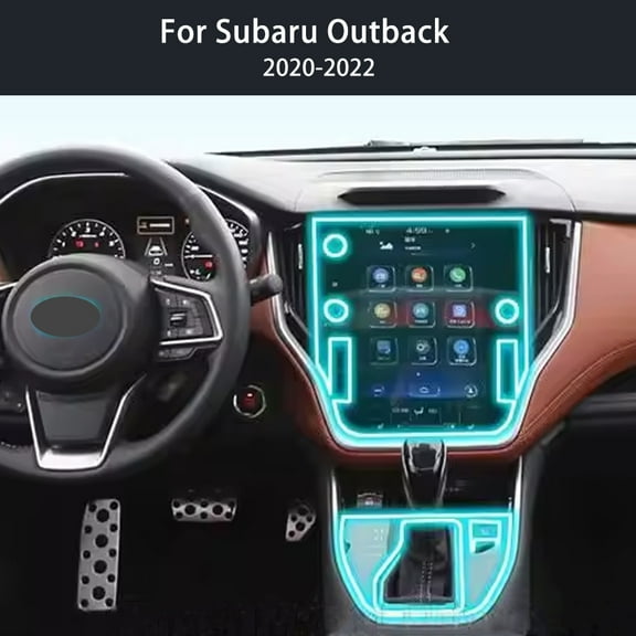 Car Invisible Interior Film TPU for Center Console Gear Shift and Multimedia Screen for 2020 2021 2022 Subaru Outback Left Driver Hole-free Version, 6pcs