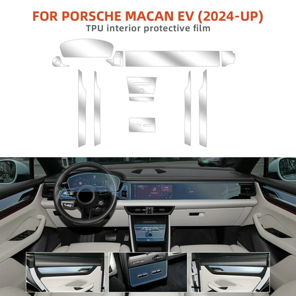 Car Invisible Interior Film TPU for Porsche Macan EV 2024-Up Full Car Set Left Driver, 13pcs