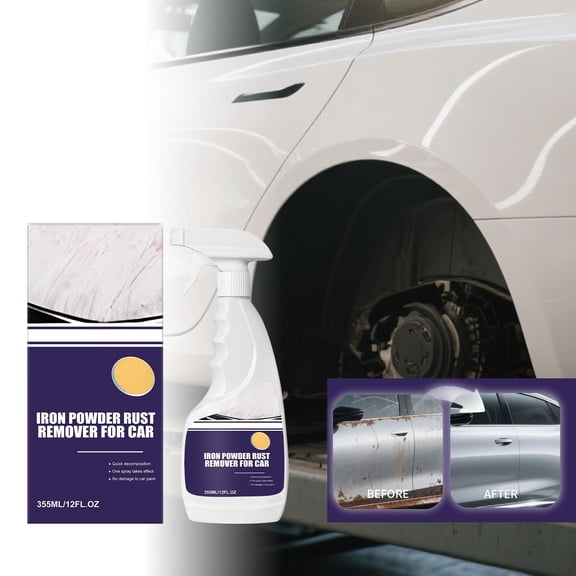 Car Iron Powder Remover for Paint and Wheels, Gentle Rust Cleaning Agent for Auto Surfaces, Complete Refinishing Care for Vehicle Exterior