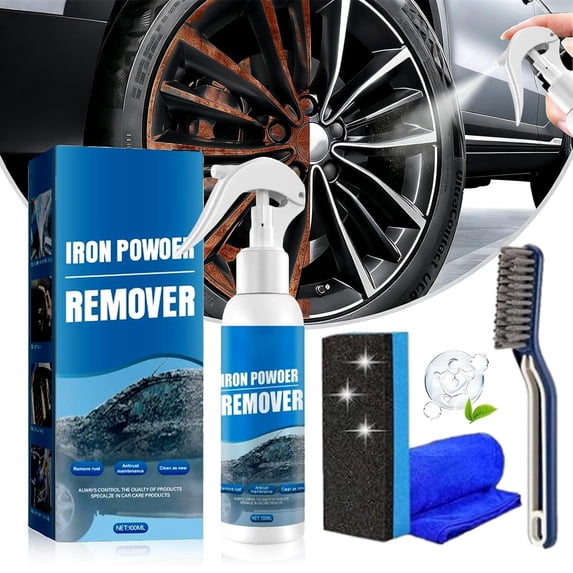 Car Iron Remover Spray 100ml – Wheel and Decontaminant for Rust and Iron Fallout Removal, for All Automotive Finishes