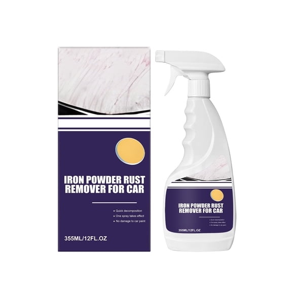 Car Iron Remover Spray, 12 Fl Oz Auto Detailing Wheel Cleaner for Rust Spots, Brake Dust, Exterior Paint Surface and Rim Care